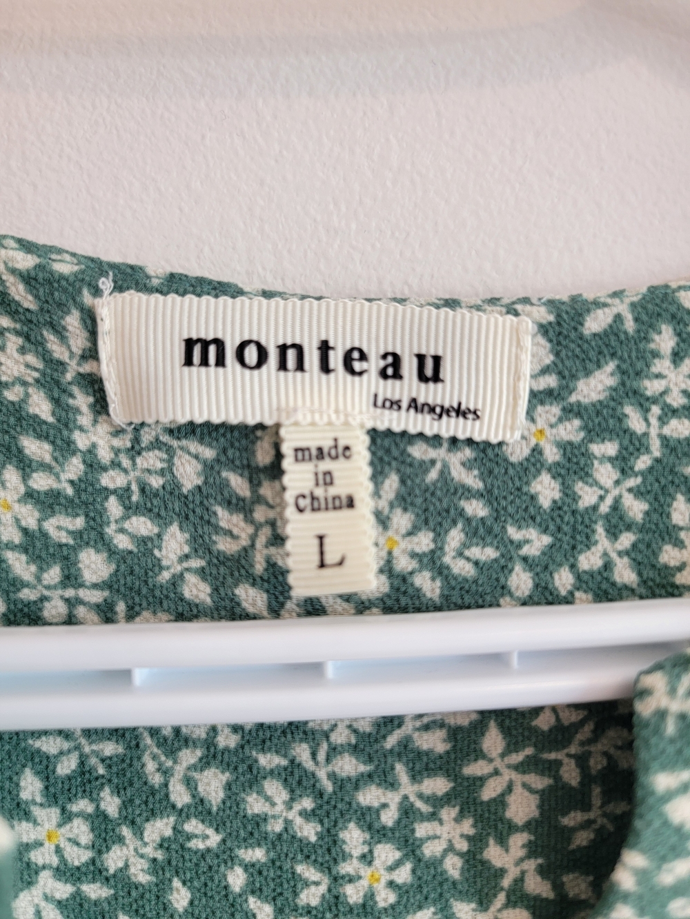 Monteau Green Floral Tie-Waist Midi Dress - Picture 2 of 5